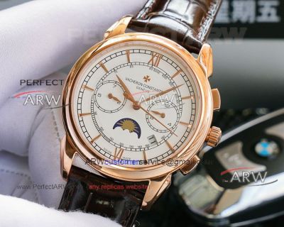 High Quality Copy Rose Gold Vacheron Constantin Moonphase Watches For Sale